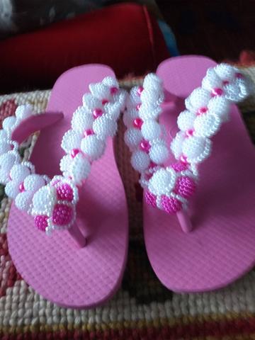 Chinelos havaianas e Ipanema Bordados com pérolas craqueladas - Foto 5