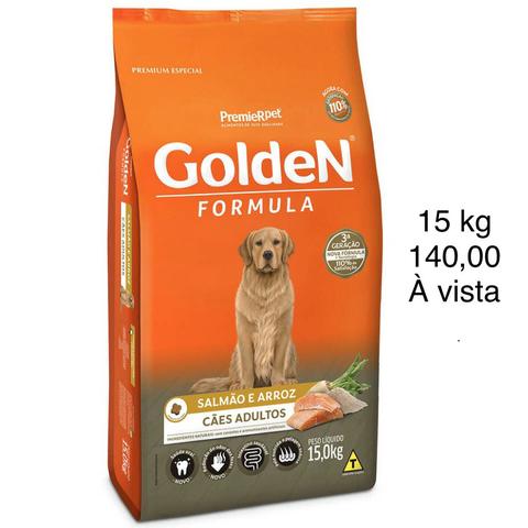 Ração Golden Salmão e Arroz 15 kg (até 3x)