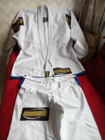 Kimono Jiu Jitsu Canhão Branco A2 Novo, Trançado Leve Para Treino e Competição! - Foto 4