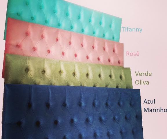 Cabeceira Painel Slim em Capitonê Europeu - Diversas Cores em Courino ou Suede - Foto 4