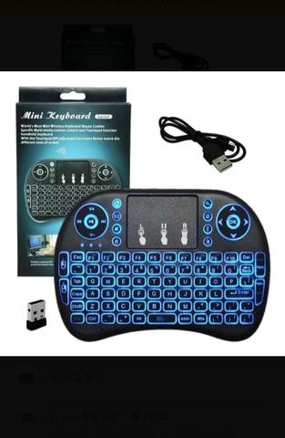 Mini teclado com led pra TV box pra PC notebook - Foto 4