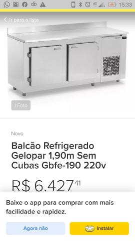Balcão inox refrigerado seme novo