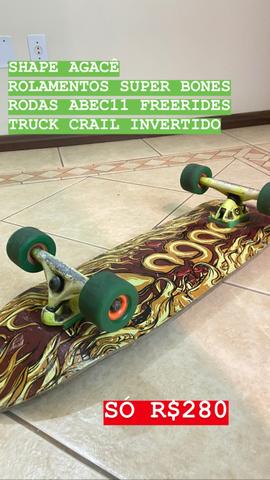 Skate Long Semi longboard Shape agace rolamento super bones rodas freerides