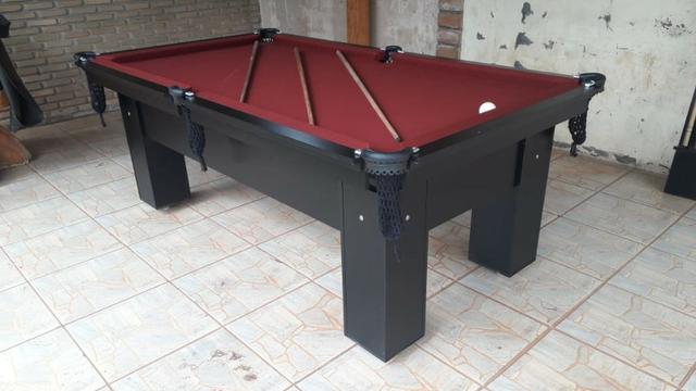 Mesa Charme de Sinuca e Bilhar | Mesa Preta | Tecido Bordô |DIRX9959 - Foto 2