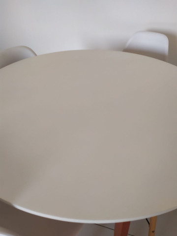 Mesa de Jantar Redonda Tóquio Branca e Mel - Foto 4