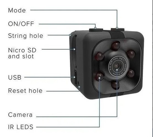 Micro Câmera Espiã Sq11 Sensor De Movimento E Visão Noturna - Foto 4