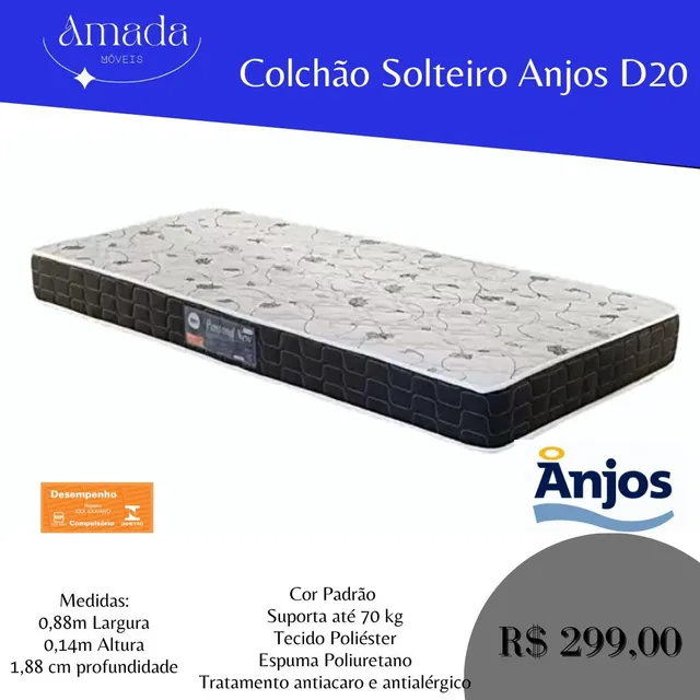Colchão solteiro a pronta entrega apenas 299,00