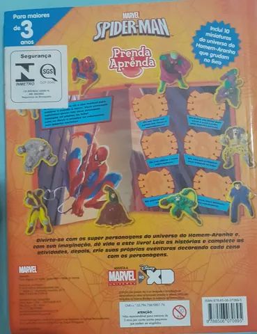 Livro Prenda e Aprenda do Homem-aranha com 10 miniaturas - Foto 2