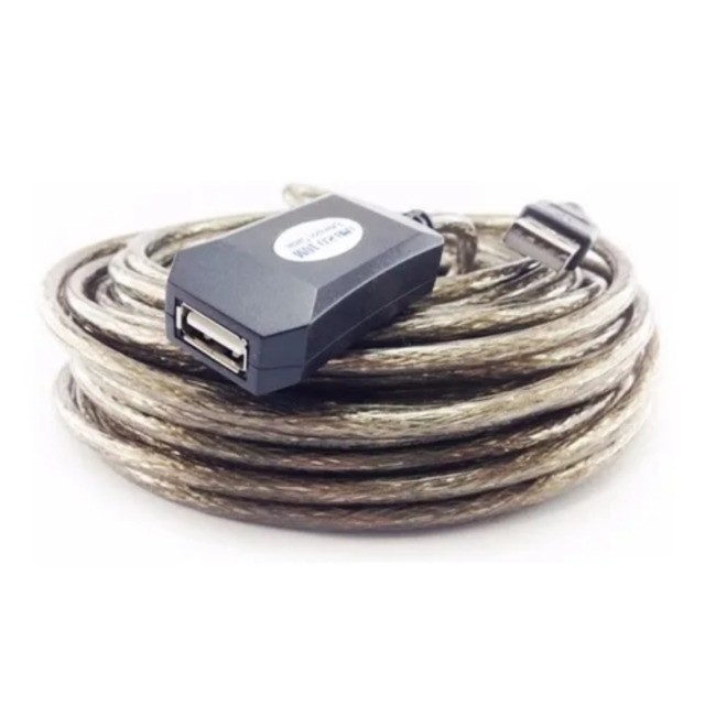 Cabo Extensor Usb 2.0 10 Mts Amplificado Com Extensão Ativa 10 Metros