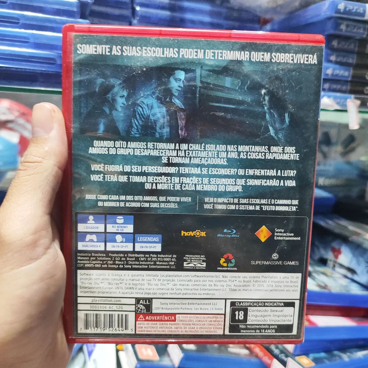 Jogo PS4 Until Dawn Usado Disco em Estado de Novo - Aceito Olxpay e Faço Envio - Foto 2