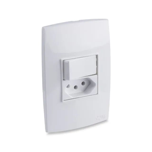 Cj 1 Interrupitor 1 Tomada  2p T 10a 250v 0600200015 Forceli - Foto 3