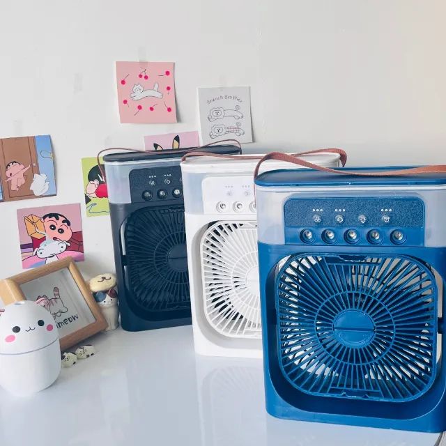 Mini Ar Condicionado Climatizador Umidificador Ventilador Agua E Gelo Com LED Portátil 600 - Foto 2