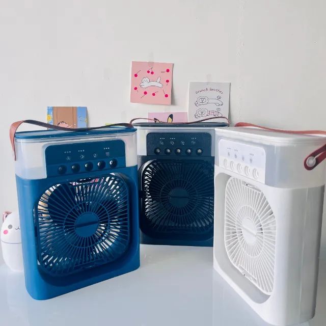 Mini Ar Condicionado Climatizador Umidificador Ventilador Agua E Gelo Com LED Portátil 600