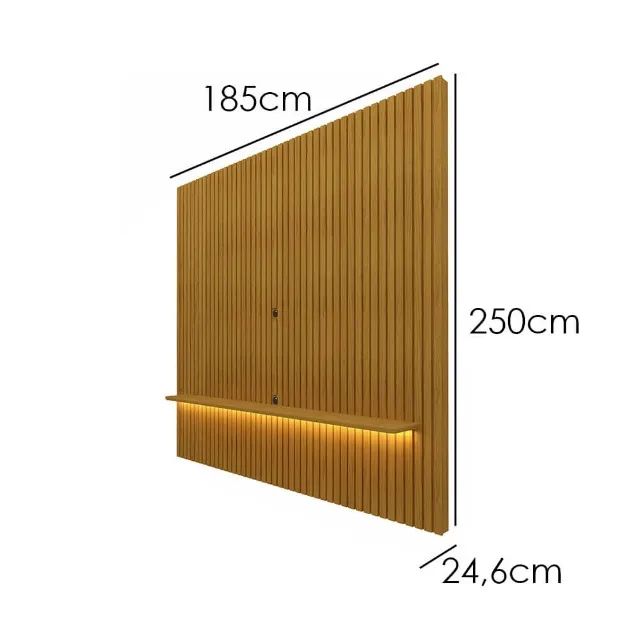 Painel Nobre Sem Nicho 185cm para TV até 75 Polegadas com LED Gelius Naturale - Foto 2