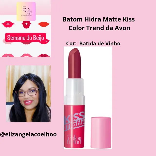 Batom Hidra Matte Kiss Color Trend da Avon - Foto 4