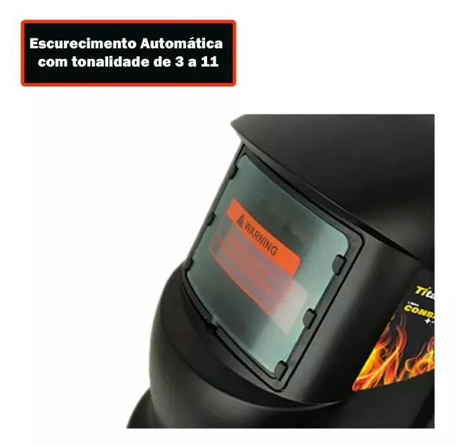 Máscara e Óculos de Solda Automático + Eletrodo - Pronta Entrega  - Foto 2