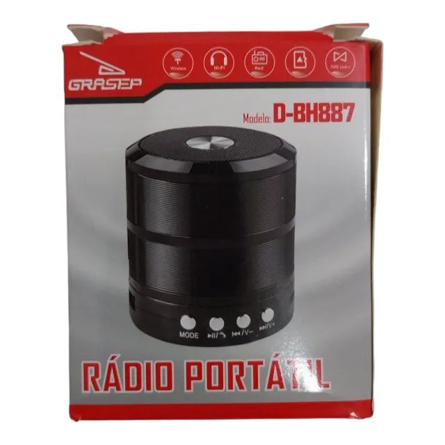 CAIXA DE SOM GRASEP MODELO D-BH887 COR LARANJA - Foto 3
