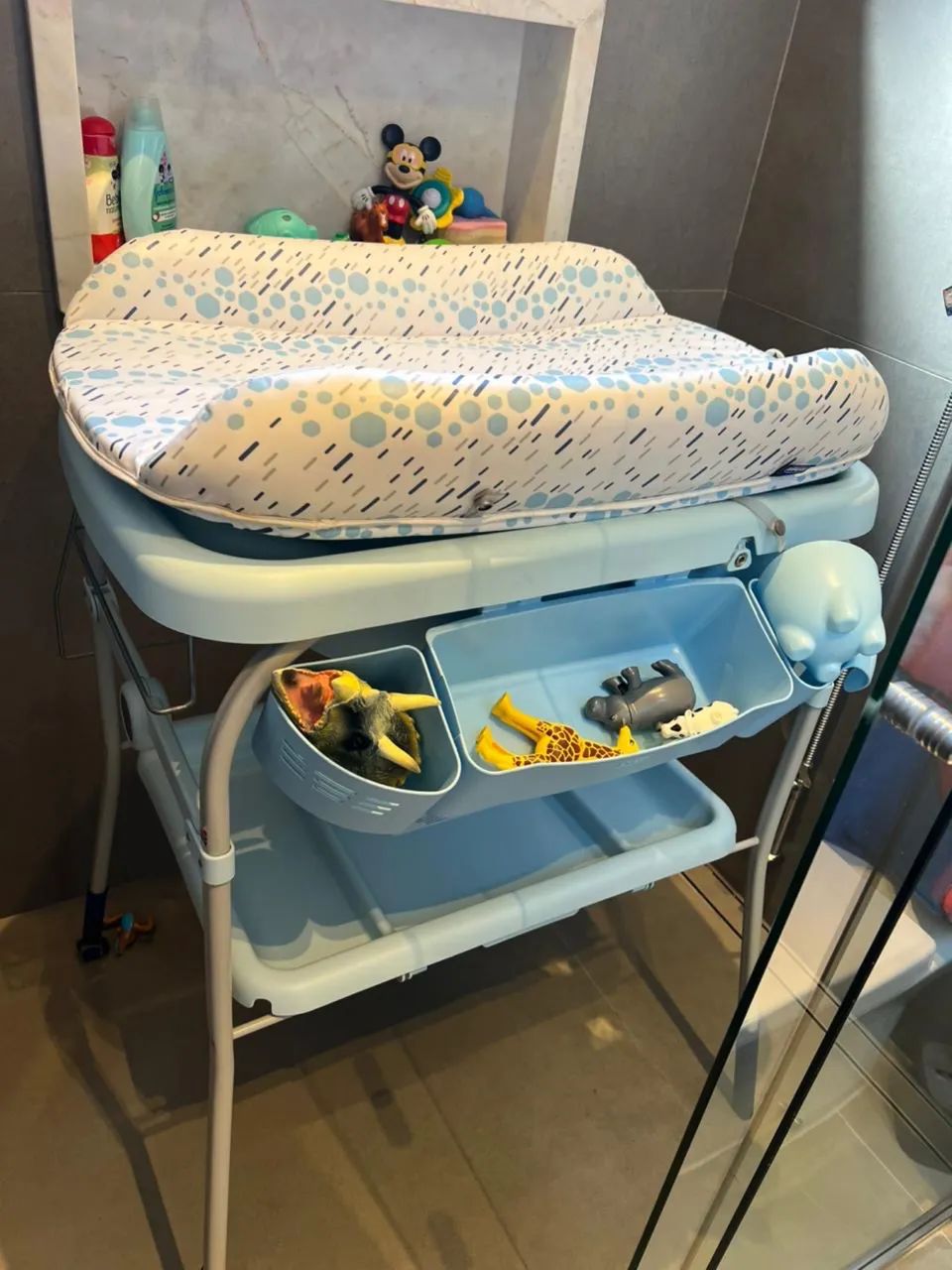 Banheira Chicco azul com trocador
