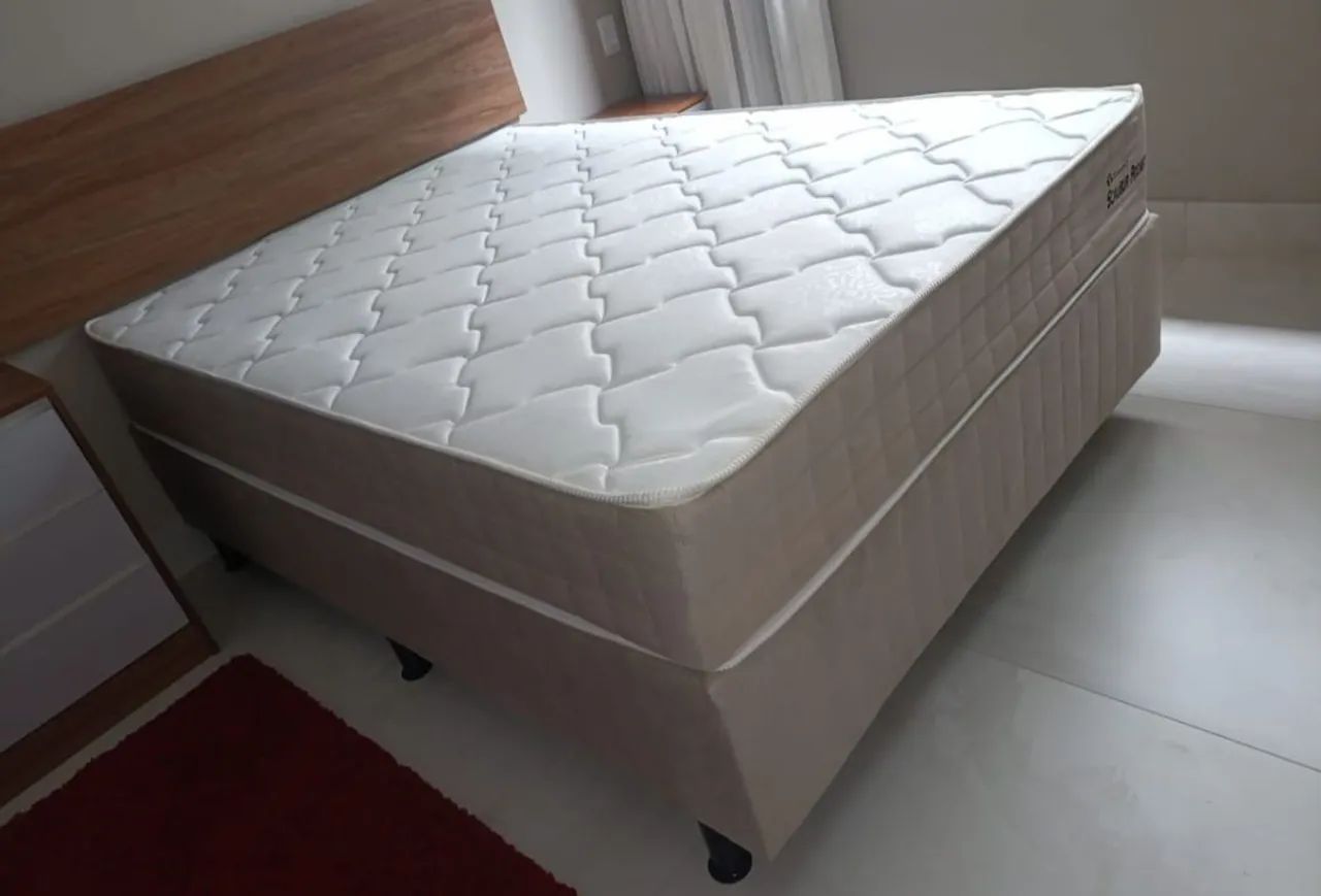 Cama box bege molas ensacdas top scal
