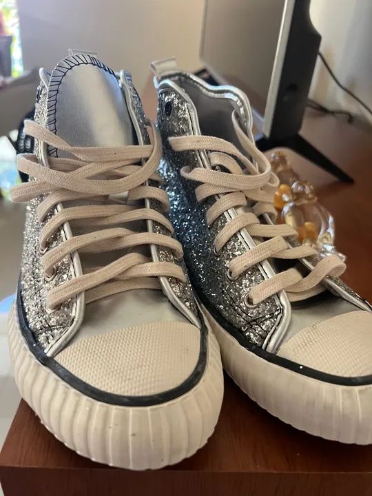 Tênis de Glitter Prata - 38 Santinato 