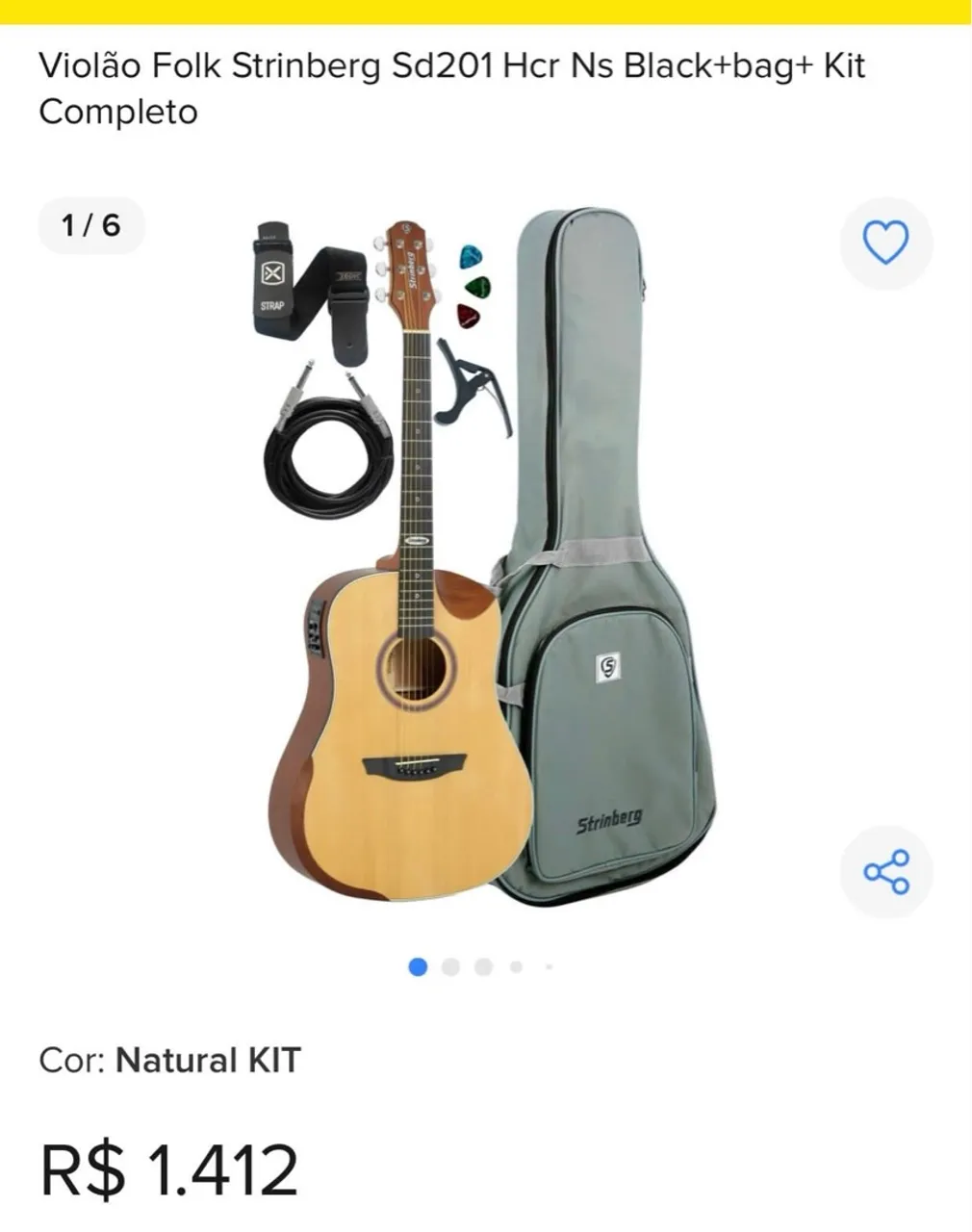 Violão Folk Strinberg Kit Completo