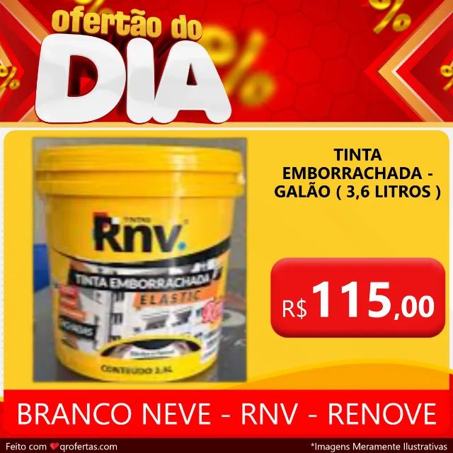 TINTA EMBORRACHADA GALÃO - 3,6 LITROS  BRANCO NEVE - RNV - RENOVE 