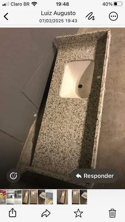 1 Pia de banheiro em granito