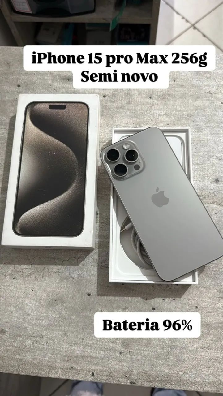 iPhone 15 Pro Max 256g 96% Seminovo 