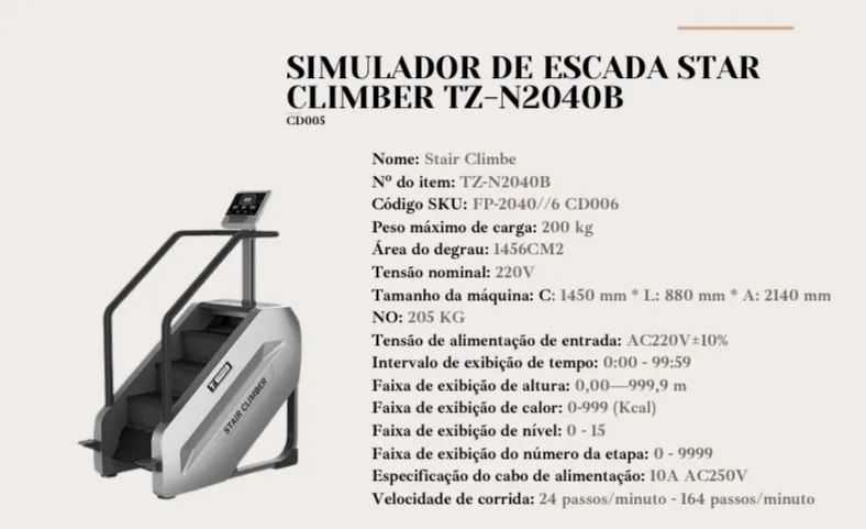 Simulador de Escadas Profissional - Stair Climber TZ-N2040B | Equipamento de Academia - Foto 4