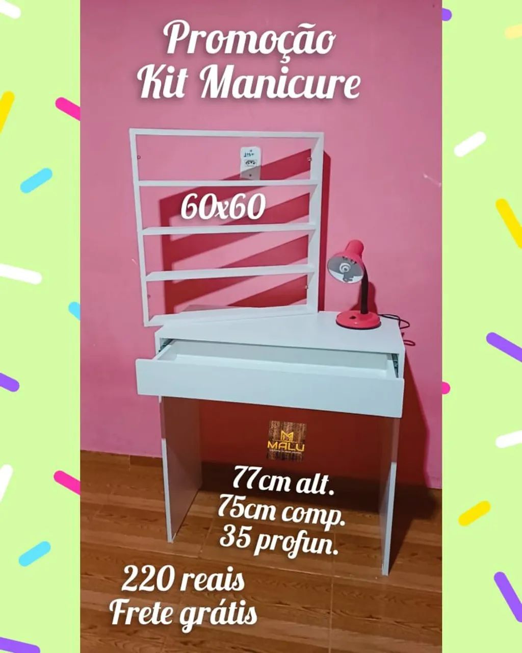 Promoção Kit Manicure - Branco com Prateleira