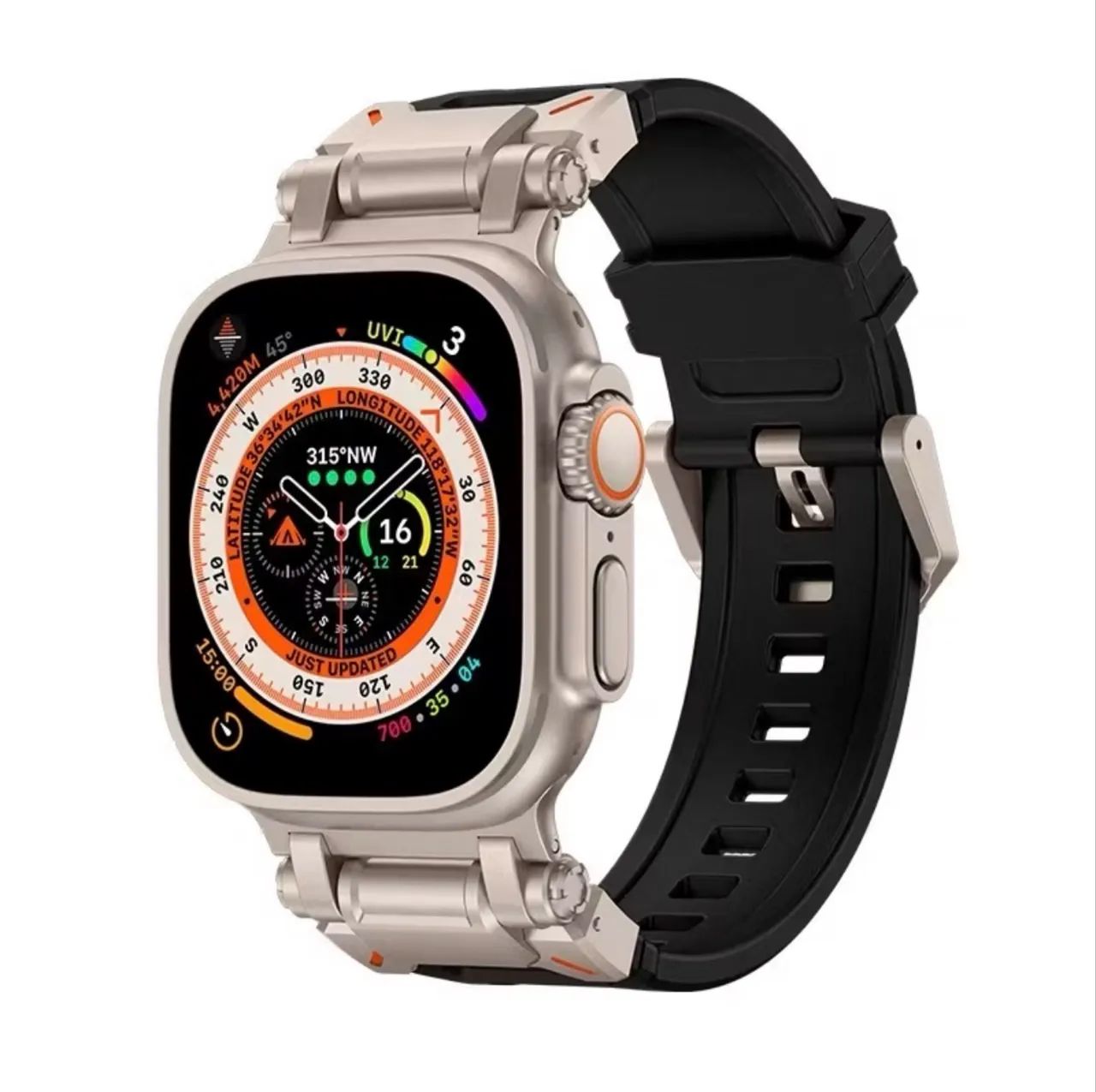 Pulseira de aço Fivela De Silicone para Apple Watch - Foto 5