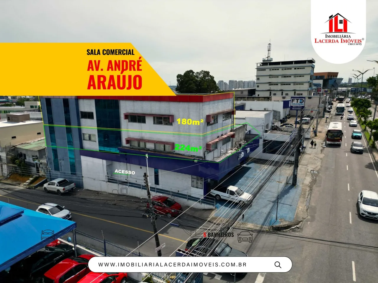 Prédio Comercial para Locação em Manaus, São Francisco, 1 dormitório, 1 suíte, 1 banheiro,