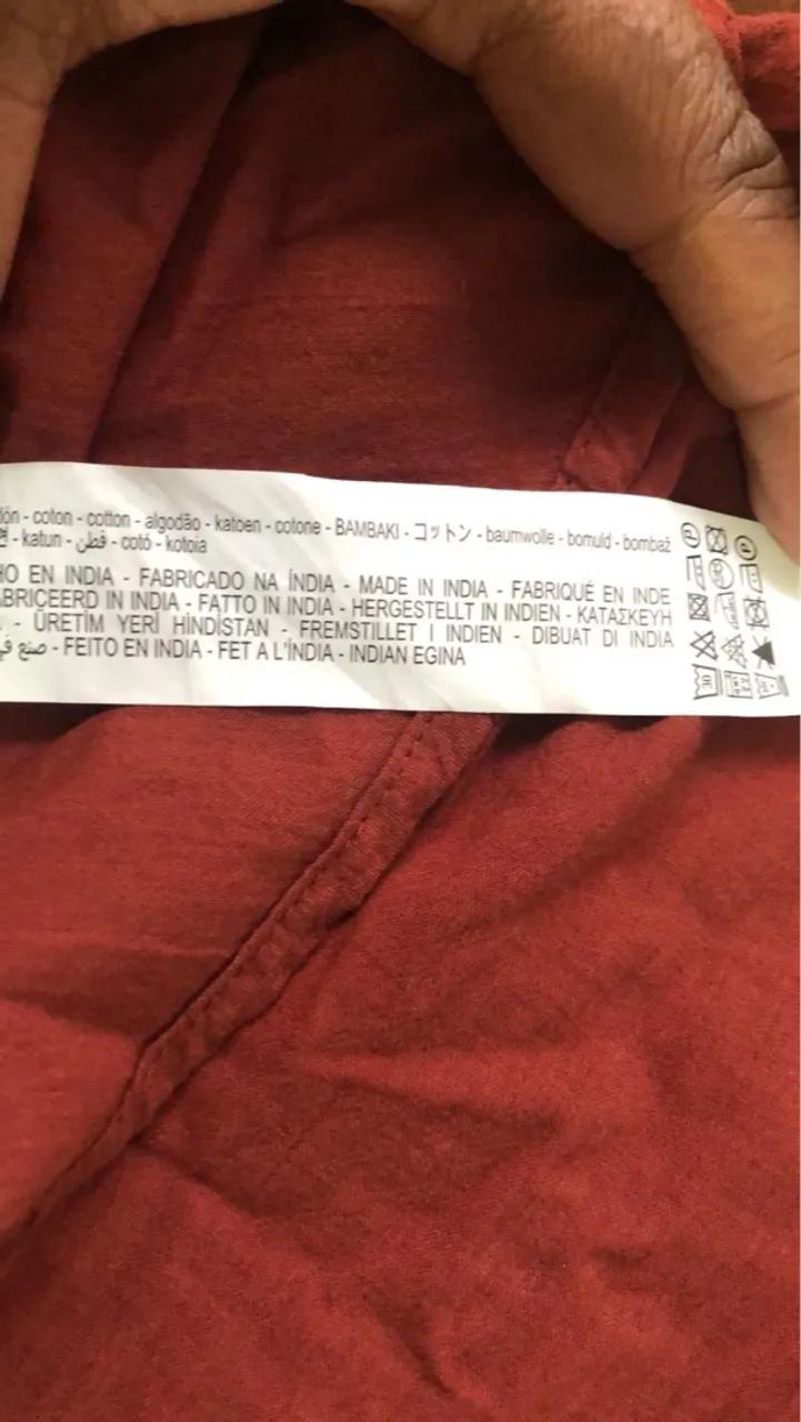 Camisa Manga Longa Vermelha Zara - Foto 4