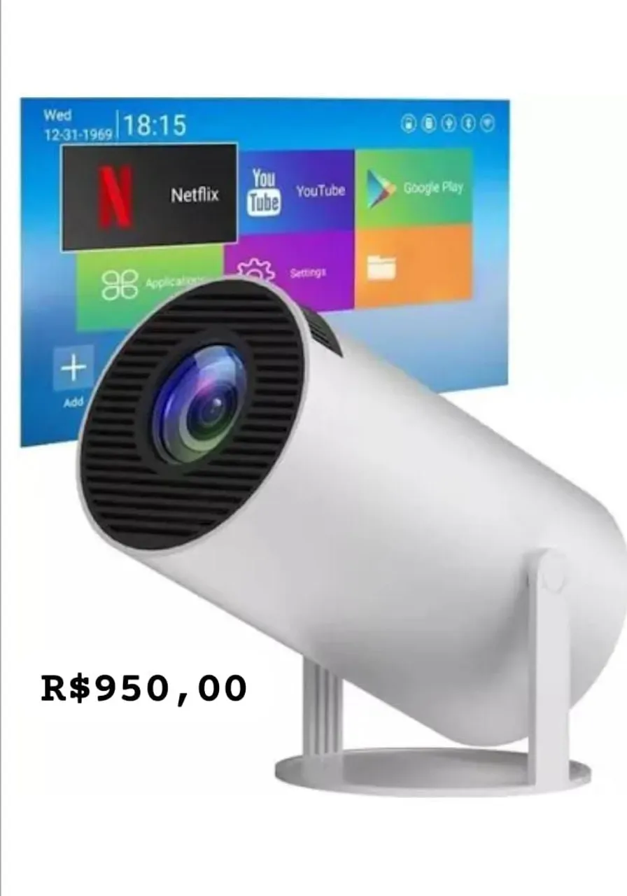 Projetor Portátil com Android e Wi-Fi - Vídeos e Streaming