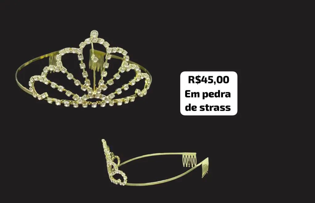 Tiara Coroa Strass - R$45,00 - Foto 2