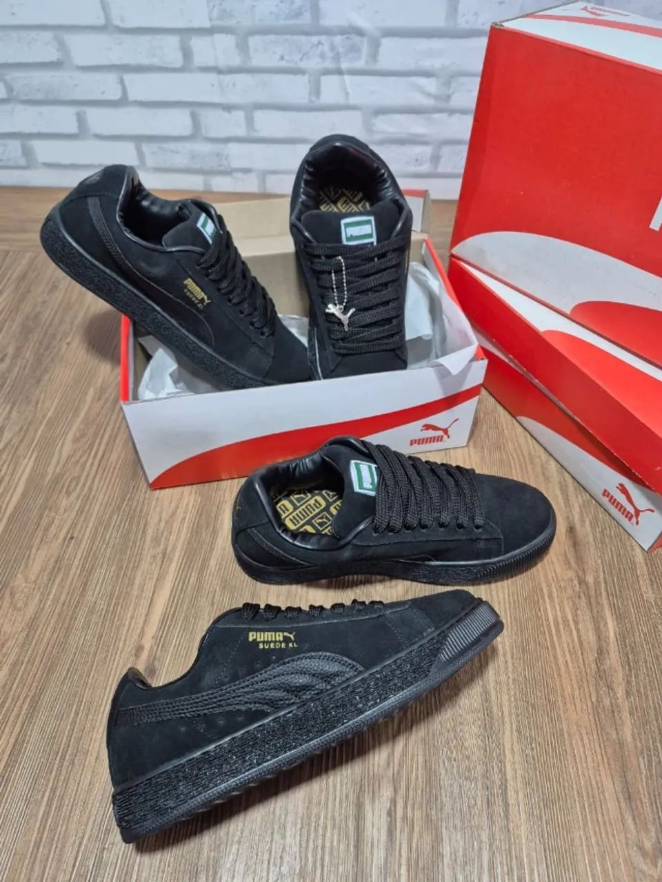 Tênis Suede XL Couro Preto Linha Premium Masculino - Foto 3