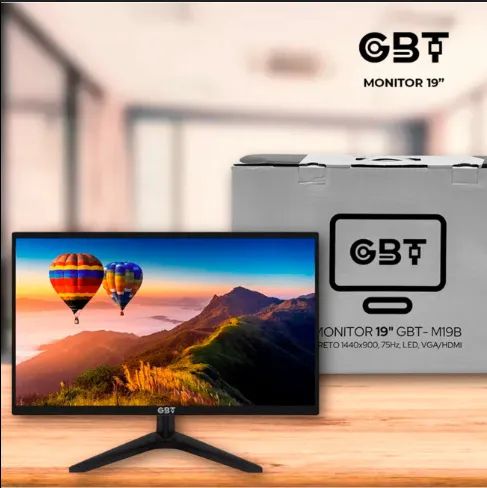 Monitor GBTM19B LED, 19 Polegadas, 1440x900, HDMI e VGA, VESA 5 ms Preto
