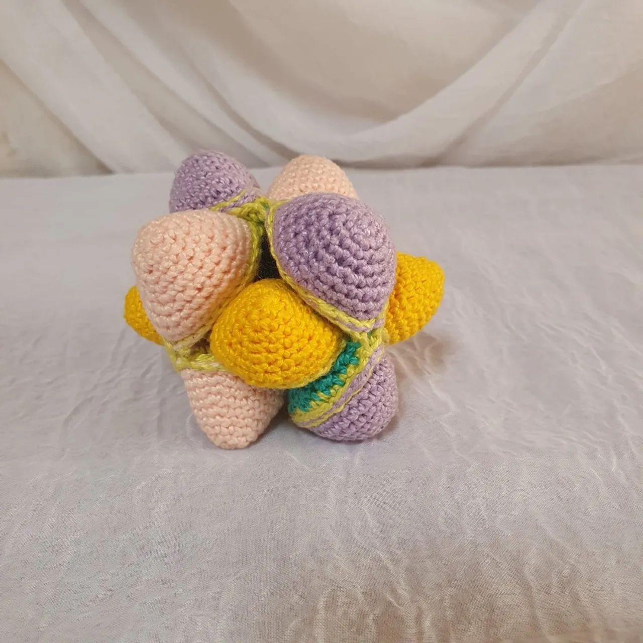  Pelota montessuri Bola de crochê colorida para bebê
