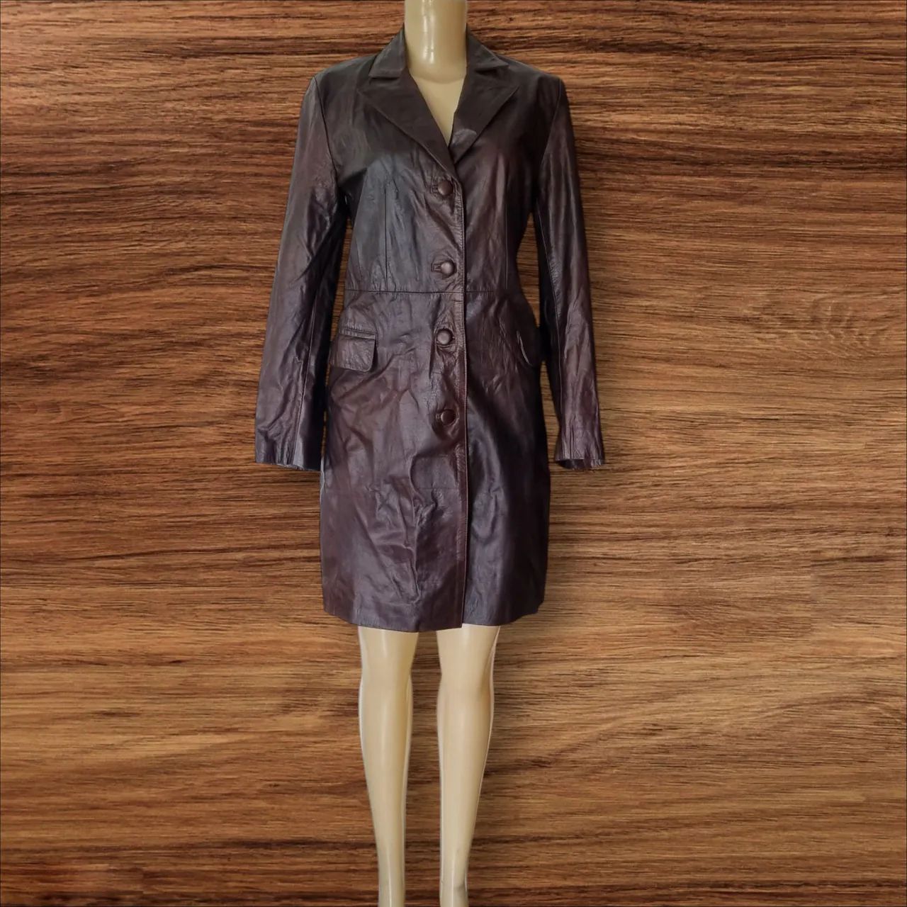 Casaco de couro feminino P - Foto 3