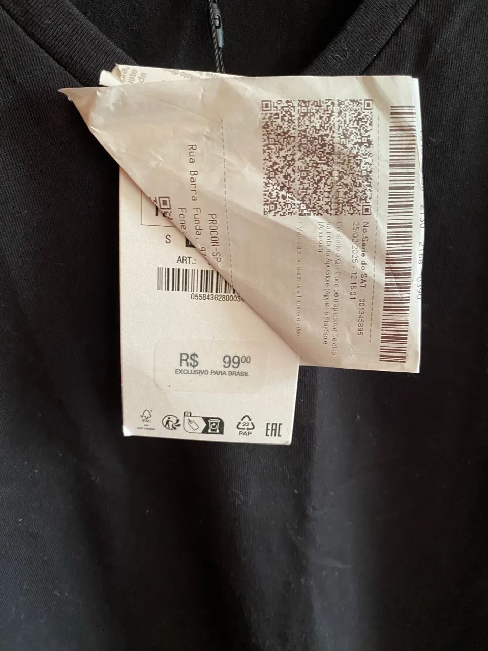 Camiseta Zara preta P Nova - Foto 3