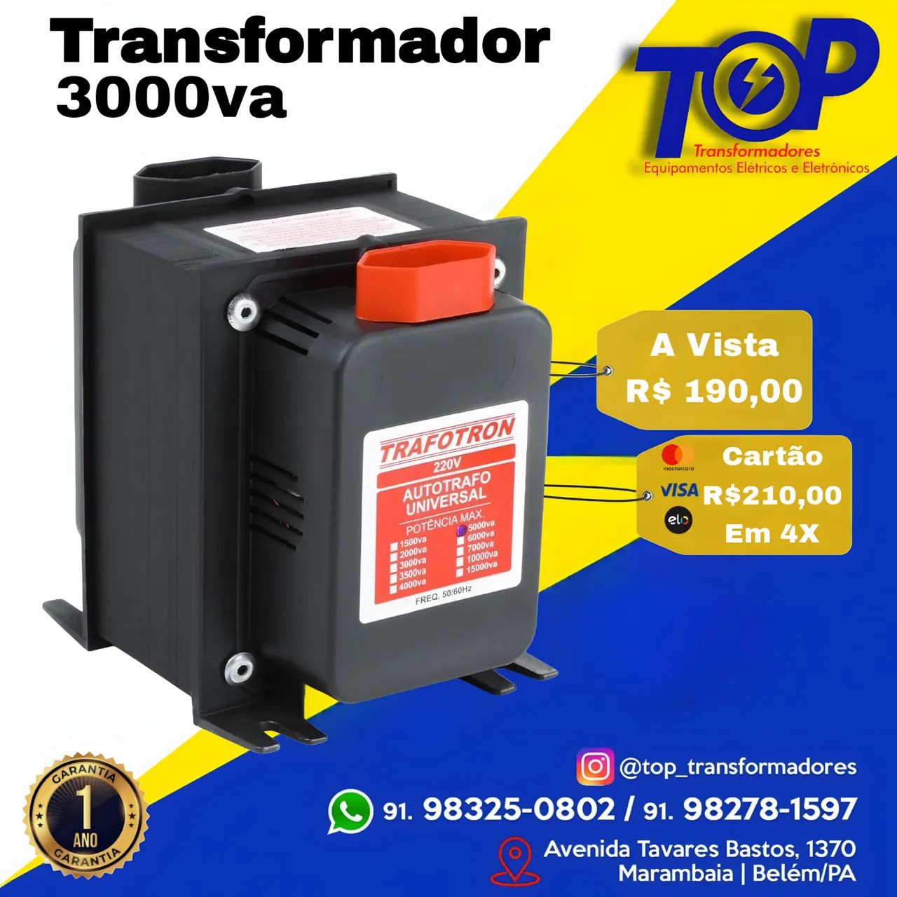 Transformador 3.000va - Bivolt 