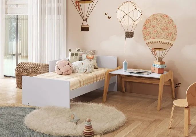 Quarto Infantil Guti 100% MDF ( Roupeiro, Comoda e Berço ) - Peroba  - Foto 4