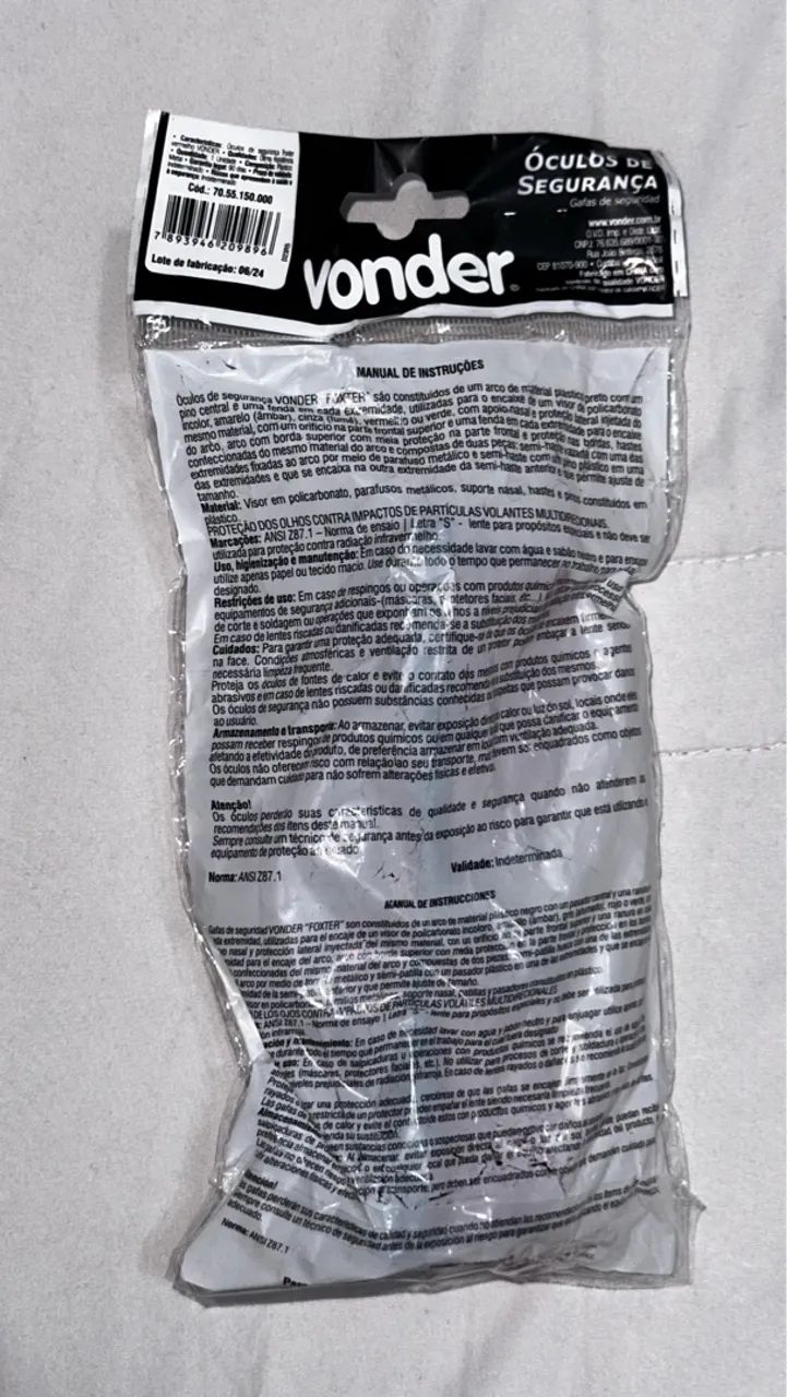 Óculos de Segurança EPI Vonder Foxter Vermelho - Foto 3