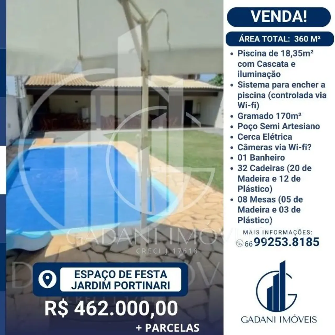 ESPAÇO DE FESTA COM RENDIMENTO MENSAL NO JD PORTINARI