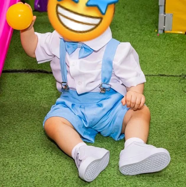Conjunto social infantil azul - usado 1 vez só! - Foto 2