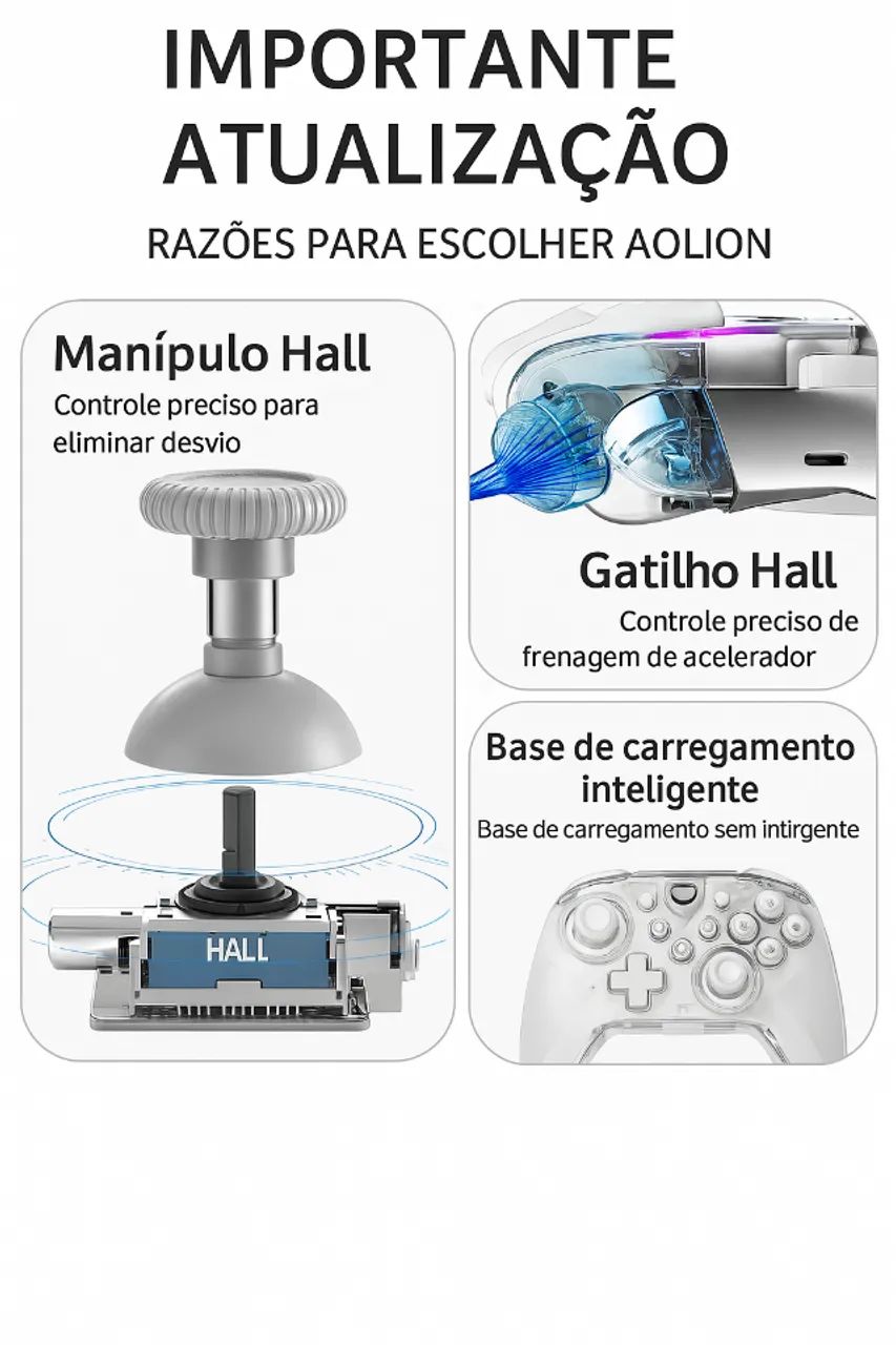 [New] Aolion Hall Effect RGB Wireless Controller with Dock AL-K10 Orange64313242519171123