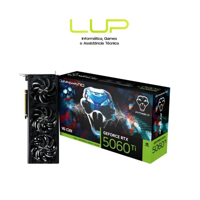 Placa de Vídeo Gainward RTX5060 Ti 16gb Python Iii Gddr7 16GB - Nova lacrada (loja física)
