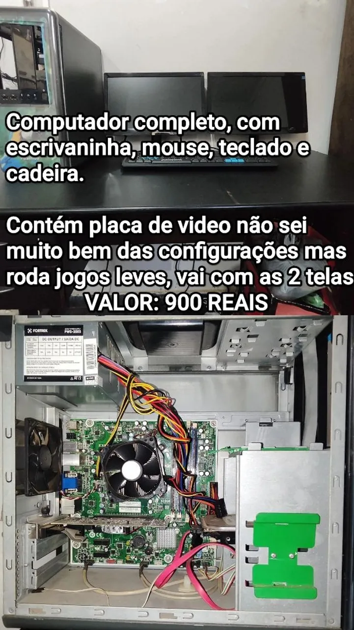 Computador Completo com 2 Telas - R$900