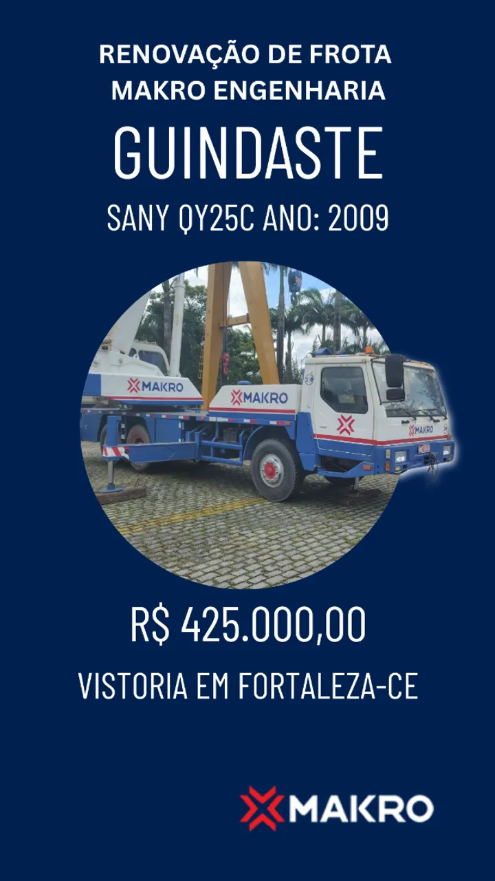 Guindaste SANY QY25C - GUINDASTE 25 TON - ANO 2009