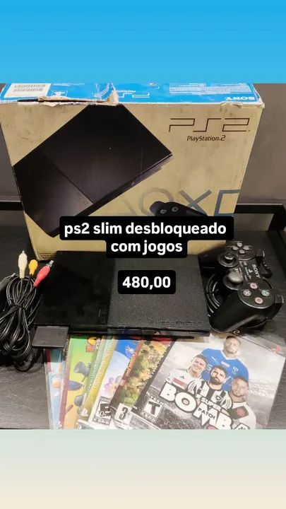 PS2 Slim desbloqueado com jogos